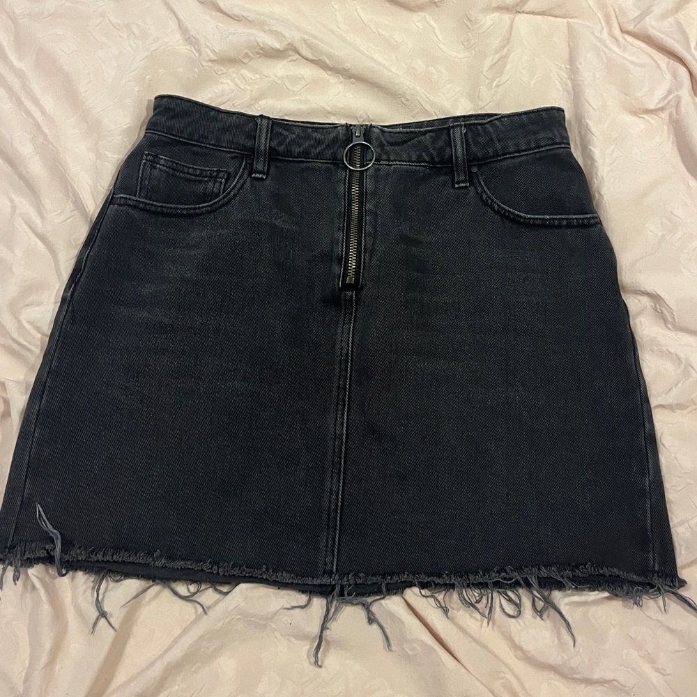 PacSun Black Denim A-Line Mini Skirt